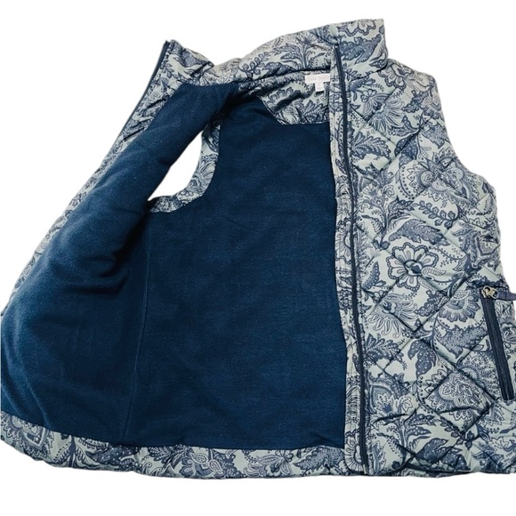 Vera Bradley Puffer Vest Fleece Lined Size Small Zipper Pockets Paisley Feminine - Picture 4 of 5